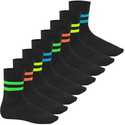 Footstar 8 paires de chaussettes Neon Glow unisexe Coupe confortable, Sport Noir, 39-42 - Publicité Footstar 8 paires de chaussettes Neon Glow unisexe Coupe confortable, Sport Noir, 39-42 - Publicité