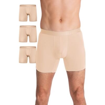 FINN Boxer Homme Modal Lenzing Lot de 3 – Caleçon Homme Respirant, S à 3XL Coupe classique, ceinture douce sans étiquette : un boxer qui tient sans serrer – 5 coloris dont couleur chair, S à 3XL - Publicité FINN Boxer Homme Modal Lenzing Lot de 3 – Caleçon Homme Respirant, S à 3XL Coupe classique, ceinture douce sans étiquette : un boxer qui tient sans serrer – 5 coloris dont couleur chair, S à 3XL - Publicité