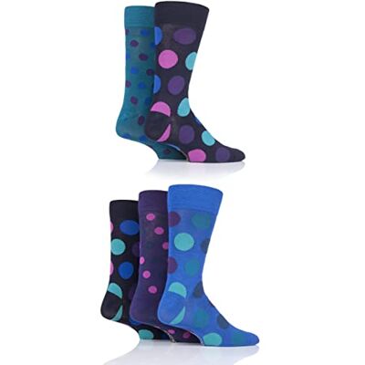 SockShop Chaussettes en bambou naturel pour hommes, colorées et à motifs, taille 40-45, lot de 5 - Publicité SockShop Chaussettes en bambou naturel pour hommes, colorées et à motifs, taille 40-45, lot de 5 - Publicité