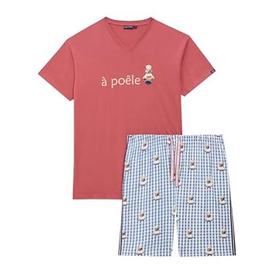 ARTHUR Pyjama Court Homme 100% Coton Jersey Ensemble Manches Courtes & Short à Motifs Chef Cuistot Carreaux Léger, Doux et Respirant Taille M - Publicité ARTHUR Pyjama Court Homme 100% Coton Jersey Ensemble Manches Courtes & Short à Motifs Chef Cuistot Carreaux Léger, Doux et Respirant Taille M - Publicité
