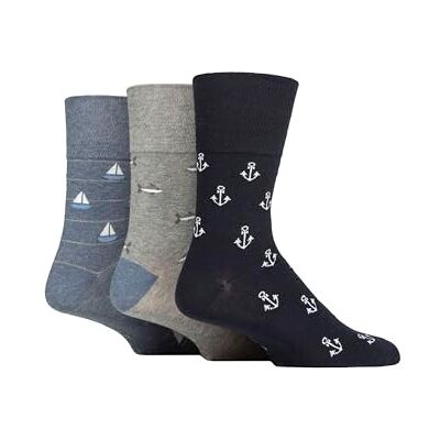 SockShop Gentle Grip Homme Chaussettes Coton doux, Vacances Thème Dessus doux en nid d'abeille à motif et non contraignant, 3 Paire Taille 39-45 - Publicité SockShop Gentle Grip Homme Chaussettes Coton doux, Vacances Thème Dessus doux en nid d'abeille à motif et non contraignant, 3 Paire Taille 39-45 - Publicité