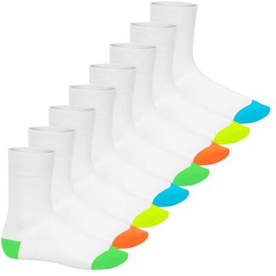 Footstar 8 paires de chaussettes Neon Glow unisexe Coupe confortable, Fun blanc, 39-42 - Publicité Footstar 8 paires de chaussettes Neon Glow unisexe Coupe confortable, Fun blanc, 39-42 - Publicité