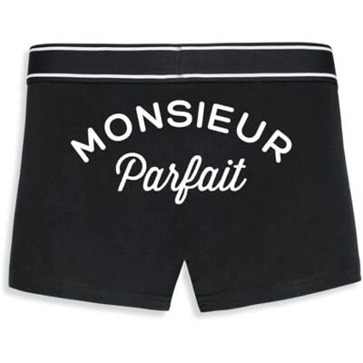 La French Touch Boxer Homme Humour Monsieur Parfait Confectionné en France Caleçon Homme Drole et Rigolo Cadeau Humour Anniversaire Original - Publicité La French Touch Boxer Homme Humour Monsieur Parfait Confectionné en France Caleçon Homme Drole et Rigolo Cadeau Humour Anniversaire Original - Publicité