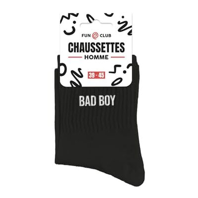 STC Chaussettes noires bad boy homme - Publicité STC Chaussettes noires bad boy homme - Publicité