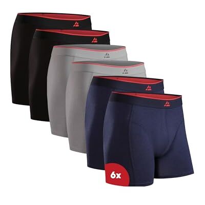 DANISH ENDURANCE Boxer Bambou Homme, Calecon Homme Ultra Doux et Respirant, Lot de 6, MC (2X Noir, 2X Gris, 2X Bleu Marine), L - Publicité DANISH ENDURANCE Boxer Bambou Homme, Calecon Homme Ultra Doux et Respirant, Lot de 6, MC (2X Noir, 2X Gris, 2X Bleu Marine), L - Publicité