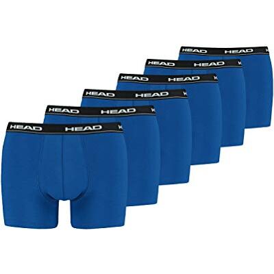 HEAD 6 x Pack Men's Boxer Shorts with Elastic Waistband, Größe Bekleidung:M, Farben:021 Blue/Black - Publicité HEAD 6 x Pack Men's Boxer Shorts with Elastic Waistband, Größe Bekleidung:M, Farben:021 Blue/Black - Publicité
