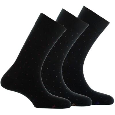 Kindy Lot de 3 paires de mi-chaussettes en coton Plumetis couleur Noir Pointure 39-42 - Publicité Kindy Lot de 3 paires de mi-chaussettes en coton Plumetis couleur Noir Pointure 39-42 - Publicité