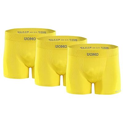 sesto senso 3 Paires Boxer Hommes sans Couture Rétro Caleçons Slips Confortable Trunks Basique Culotte sous-vêtements Uomo L/XL Jaune - Publicité sesto senso 3 Paires Boxer Hommes sans Couture Rétro Caleçons Slips Confortable Trunks Basique Culotte sous-vêtements Uomo L/XL Jaune - Publicité