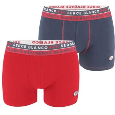 Serge Blanco Caleçon Boxer Homme Coton, Lot de 2, Rouge 3MR (M) - Publicité Serge Blanco Caleçon Boxer Homme Coton, Lot de 2, Rouge 3MR (M) - Publicité