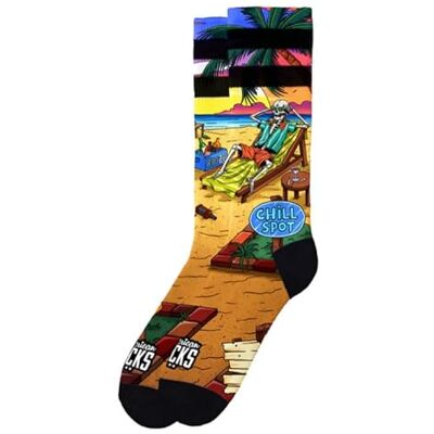 American Socks Chaussettes Chiller Longueur Moyenne-Haute, Deux Tailles, Ajustement Parfait Design de Barcelone 67% Coolmax, Absorbent l'Humidité Unisexe, S/M - Publicité American Socks Chaussettes Chiller Longueur Moyenne-Haute, Deux Tailles, Ajustement Parfait Design de Barcelone 67% Coolmax, Absorbent l'Humidité Unisexe, S/M - Publicité