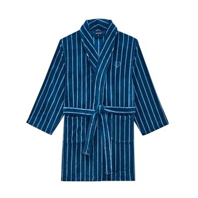 ARTHUR Robe de chambre homme en polaire Chaude et douce pour l'hiver Motif Panda Rayures Bleu Taille XL - Publicité ARTHUR Robe de chambre homme en polaire Chaude et douce pour l'hiver Motif Panda Rayures Bleu Taille XL - Publicité