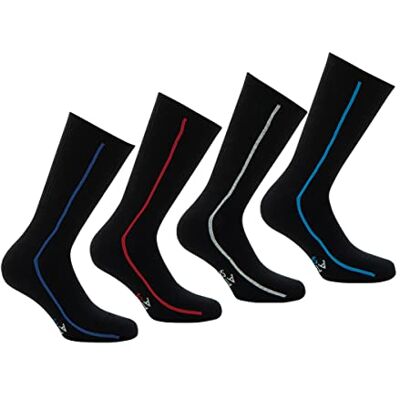 Athena Lot de 4 paires de chaussettes de sport mi-hautes Taille : 39/42 Couleur : Noir liseré couleur - Publicité Athena Lot de 4 paires de chaussettes de sport mi-hautes Taille : 39/42 Couleur : Noir liseré couleur - Publicité