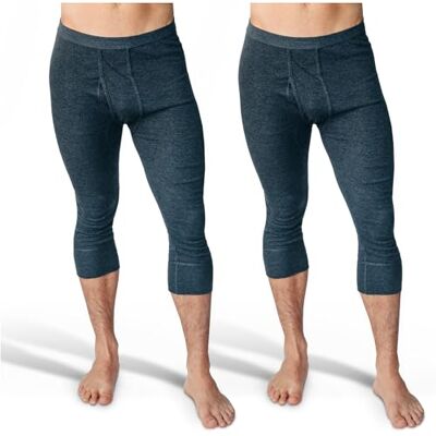 SES caleçon Long Coton, Pack de 2 caleçons 3/4 Longs Hommes en côtes Fines, Taille XL, avec Braguette und Ceinture Douce, en Coton/calson Long pour Homme Gris chiné Jambes 3/4 Longues - Publicité SES caleçon Long Coton, Pack de 2 caleçons 3/4 Longs Hommes en côtes Fines, Taille XL, avec Braguette und Ceinture Douce, en Coton/calson Long pour Homme Gris chiné Jambes 3/4 Longues - Publicité