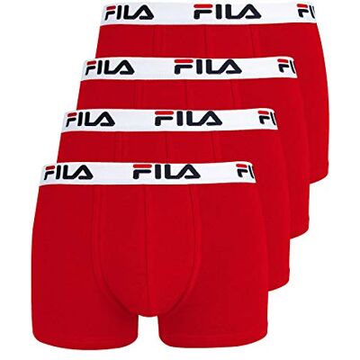 Fila Lot de 4 boxers pour homme Rouge, M - Publicité Fila Lot de 4 boxers pour homme Rouge, M - Publicité