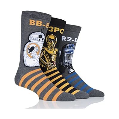 SockShop Hommes Star Wars R2-D2, C-3PO et BB-8 Droids Chaussettes en Coton 3 Paires - Publicité SockShop Hommes Star Wars R2-D2, C-3PO et BB-8 Droids Chaussettes en Coton 3 Paires - Publicité