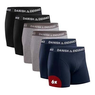 DANISH ENDURANCE Boxers Hommes en Coton, Lot de 3, 6 ou 10, Multicolore (2X Noir, 2X Gris, 2X Bleu Marine), M - Publicité DANISH ENDURANCE Boxers Hommes en Coton, Lot de 3, 6 ou 10, Multicolore (2X Noir, 2X Gris, 2X Bleu Marine), M - Publicité