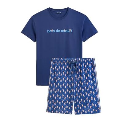 ARTHUR Pyjama Court Homme 100% Coton Jersey Ensemble Manches Courtes & Short à Motifs Baigneurs Bleu Marine Léger, Doux et Respirant Taille L - Publicité ARTHUR Pyjama Court Homme 100% Coton Jersey Ensemble Manches Courtes & Short à Motifs Baigneurs Bleu Marine Léger, Doux et Respirant Taille L - Publicité