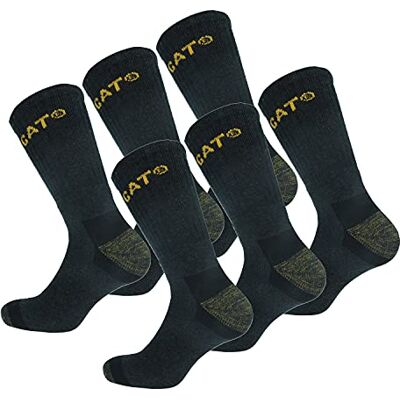 Caterpillar Premium Socks 6 Paires de chaussettes de sécurité au travail pour hommes, double renfort sur la pointe et le talon, Coton d'excellente qualité (Anthracite, 47-50) - Publicité Caterpillar Premium Socks 6 Paires de chaussettes de sécurité au travail pour hommes, double renfort sur la pointe et le talon, Coton d'excellente qualité (Anthracite, 47-50) - Publicité