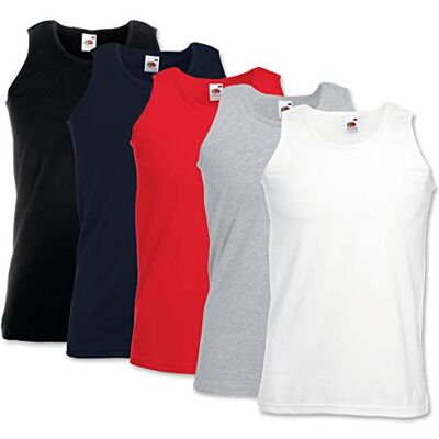 Fruit of the Loom Lot de 5 débardeurs homme Multicolore Blanc, Noir, Marine, Rouge, Gris 41/43 Taille L - Publicité Fruit of the Loom Lot de 5 débardeurs homme Multicolore Blanc, Noir, Marine, Rouge, Gris 41/43 Taille L - Publicité