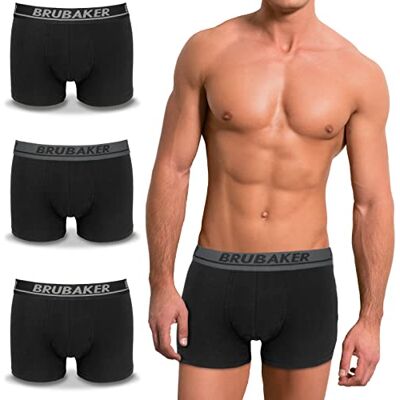 BRUBAKER Boxers pour Hommes Pack de 4 Shorts Rétro Hipster Boxer Caleçon avec Ceinture élastique Confortable et Respirant sous-Vêtements pour Hommes en Coton et Lycra® - Publicité BRUBAKER Boxers pour Hommes Pack de 4 Shorts Rétro Hipster Boxer Caleçon avec Ceinture élastique Confortable et Respirant sous-Vêtements pour Hommes en Coton et Lycra® - Publicité