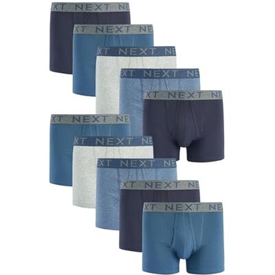 NEXT Boxers Homme A-Front Boxer Confortable, Bleu/Gris/Rouge, Taille S (Lot de 10) - Publicité NEXT Boxers Homme A-Front Boxer Confortable, Bleu/Gris/Rouge, Taille S (Lot de 10) - Publicité