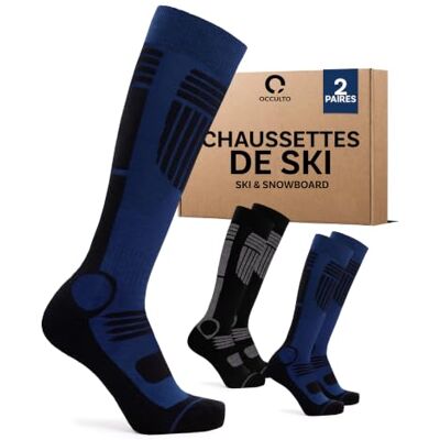 Occulto Chaussettes de Ski Homme lot de 2, lot de 4 (modèle: Felix) - Publicité Occulto Chaussettes de Ski Homme lot de 2, lot de 4 (modèle: Felix) - Publicité