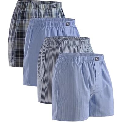 DANISH ENDURANCE Boxers Tissés Hommes, Lot de 4 ou 6, Bleu Mélangé/Rayures, M - Publicité DANISH ENDURANCE Boxers Tissés Hommes, Lot de 4 ou 6, Bleu Mélangé/Rayures, M - Publicité