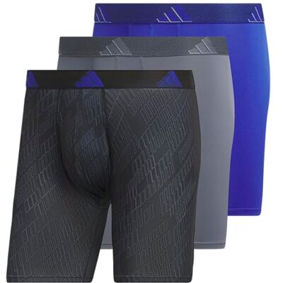 Adidas Lot de 3 Boxers en Microfibre pour Homme Coupe athlétique, Ghost Black-Onix/Gris Onix/Semi Lucid Blue, XL - Publicité Adidas Lot de 3 Boxers en Microfibre pour Homme Coupe athlétique, Ghost Black-Onix/Gris Onix/Semi Lucid Blue, XL - Publicité