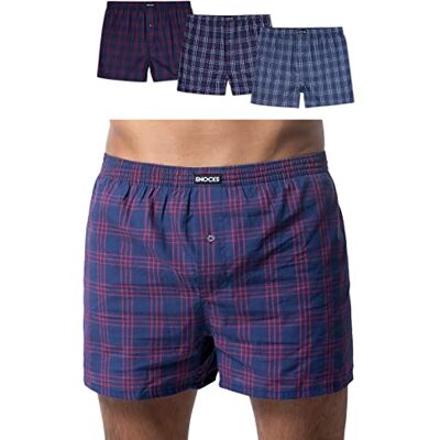 Snocks Caleçon Homme Américain Lot de 3 – Boxer en Coton Bio Certifié GOTS, sous-Vêtement Confort sans Couture – Tailles M – 3X Gros Carreaux (Bleu) - Publicité Snocks Caleçon Homme Américain Lot de 3 – Boxer en Coton Bio Certifié GOTS, sous-Vêtement Confort sans Couture – Tailles M – 3X Gros Carreaux (Bleu) - Publicité