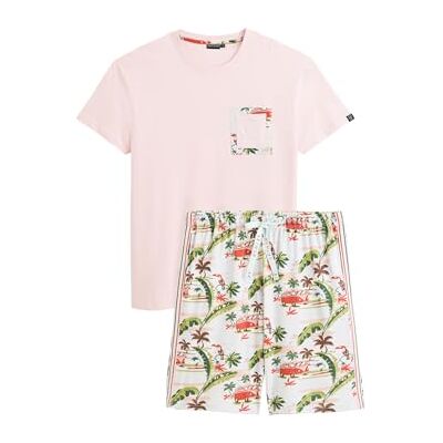 ARTHUR Pyjama Court Homme 100% Coton Jersey Ensemble Manches Courtes & Short à Motifs Van Combi Rose Léger, Doux et Respirant Taille L - Publicité ARTHUR Pyjama Court Homme 100% Coton Jersey Ensemble Manches Courtes & Short à Motifs Van Combi Rose Léger, Doux et Respirant Taille L - Publicité
