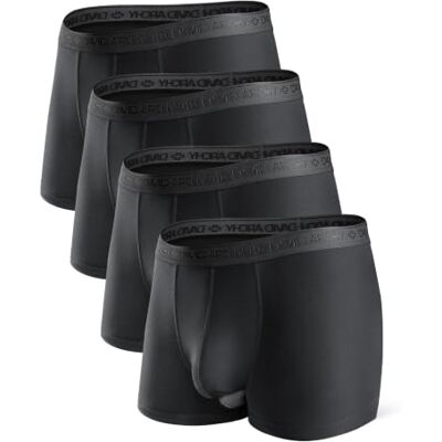DAVID ARCHY Boxer Homme sans Couture Lot de 4 Caleçon Short en Micro Modal Poches Séparées sous-Vêtement Élastique Ultra-Doux,XL,Noir - Publicité DAVID ARCHY Boxer Homme sans Couture Lot de 4 Caleçon Short en Micro Modal Poches Séparées sous-Vêtement Élastique Ultra-Doux,XL,Noir - Publicité