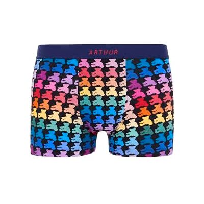 ARTHUR Boxer Homme Coton Bio, Teddy Arc-en-Ciel Noir, Taille M - Publicité ARTHUR Boxer Homme Coton Bio, Teddy Arc-en-Ciel Noir, Taille M - Publicité