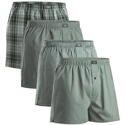 DANISH ENDURANCE Boxers Tissés Hommes, Lot de 4 ou 6, Vert Mélangé/Rayures, XXL - Publicité DANISH ENDURANCE Boxers Tissés Hommes, Lot de 4 ou 6, Vert Mélangé/Rayures, XXL - Publicité