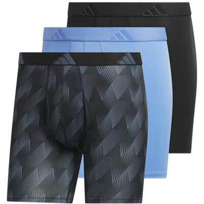 Adidas Microfiber, Performance Boxer Briefs Underwear Pack for Men, Adi Summit Onix-Black/Blue Fusion/Black/M, Large - Publicité Adidas Microfiber, Performance Boxer Briefs Underwear Pack for Men, Adi Summit Onix-Black/Blue Fusion/Black/M, Large - Publicité