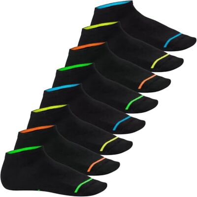 Footstar Lot de 8 paires de socquettes de sport avec effet néon unisexe Noir & Néon 47-50 - Publicité Footstar Lot de 8 paires de socquettes de sport avec effet néon unisexe Noir & Néon 47-50 - Publicité