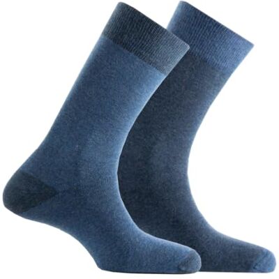 Kindy Lot de 2 paires de mi-chaussettes en coton coloris contrasté - Publicité Kindy Lot de 2 paires de mi-chaussettes en coton coloris contrasté - Publicité