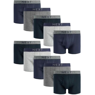 NEXT, Lot de Boxers pour Homme 100% Pur Coton, Coupe Confortable X Boxers Gris/bleu marine, L, Boxer 100 % pur coton avec ouverture sur le devant, lot de 10 - Publicité NEXT, Lot de Boxers pour Homme 100% Pur Coton, Coupe Confortable X Boxers Gris/bleu marine, L, Boxer 100 % pur coton avec ouverture sur le devant, lot de 10 - Publicité