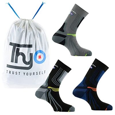 Thyo Lot de 3 paires de mi-chaussettes La Double® Trek en fils recyclés - Publicité Thyo Lot de 3 paires de mi-chaussettes La Double® Trek en fils recyclés - Publicité
