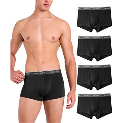 DAVID ARCHY Boxer Homme sans Couture Lot de 4 Caleçon Short en Fibre de Bambou Pouche sous-Vêtement Élastique Ultra-Doux - Publicité DAVID ARCHY Boxer Homme sans Couture Lot de 4 Caleçon Short en Fibre de Bambou Pouche sous-Vêtement Élastique Ultra-Doux - Publicité