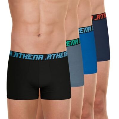 Athena Lot de 4 Boxers Homme My Petit Prix Coton Stretch Label Oeko-TEX Standard 100 - Publicité Athena Lot de 4 Boxers Homme My Petit Prix Coton Stretch Label Oeko-TEX Standard 100 - Publicité