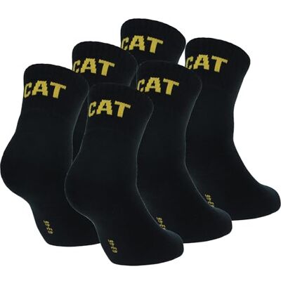 Caterpillar Quarter Socks 6 paires de chaussettes de travail pour hommes, hauteur au-dessus de la cheville, renforcées aux orteils et au talon, coton d'excellente qualité - Publicité Caterpillar Quarter Socks 6 paires de chaussettes de travail pour hommes, hauteur au-dessus de la cheville, renforcées aux orteils et au talon, coton d'excellente qualité - Publicité