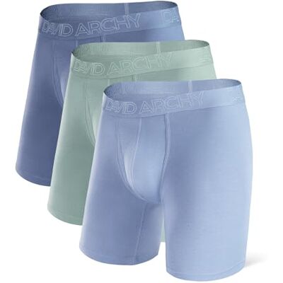 DAVID ARCHY Boxer Homme Caleçon Court 40S Fibre de Bambou Braguette sous-Vêtement avec Open-Fly Élastique Respirant Confortable Antibactérien Longueur de l'entrejambe 8 Pouces Lot de 3 - Publicité DAVID ARCHY Boxer Homme Caleçon Court 40S Fibre de Bambou Braguette sous-Vêtement avec Open-Fly Élastique Respirant Confortable Antibactérien Longueur de l'entrejambe 8 Pouces Lot de 3 - Publicité
