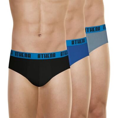 Athena Lot de 3 Slips Homme Ecopack Basic Color Slips Coton Coupe Moderne Ergonomique, Confort et Maintien Label Oeko-TEX® Standard 100 - Publicité Athena Lot de 3 Slips Homme Ecopack Basic Color Slips Coton Coupe Moderne Ergonomique, Confort et Maintien Label Oeko-TEX® Standard 100 - Publicité