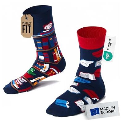 Many Mornings THE BOOK STORY, Chaussettes dépareillées Mixte, Multi-color, 43-46 - Publicité Many Mornings THE BOOK STORY, Chaussettes dépareillées Mixte, Multi-color, 43-46 - Publicité
