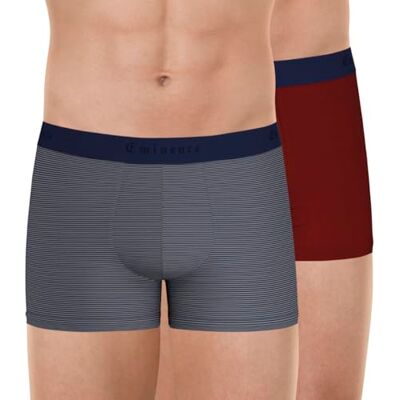 Eminence Lot de 2 Boxers Homme Fait en France – Coton Stretch, sans Coutures Côtés, Ceinture Jacquard Label Oeko-TEX® Standard 100 - Publicité Eminence Lot de 2 Boxers Homme Fait en France – Coton Stretch, sans Coutures Côtés, Ceinture Jacquard Label Oeko-TEX® Standard 100 - Publicité