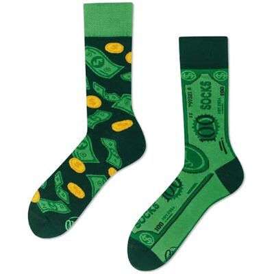 Many Mornings Chaussettes amusantes inégales avec signe du dollar Taille 43-46 Idée cadeau amusante Design The Dollar - Publicité Many Mornings Chaussettes amusantes inégales avec signe du dollar Taille 43-46 Idée cadeau amusante Design The Dollar - Publicité