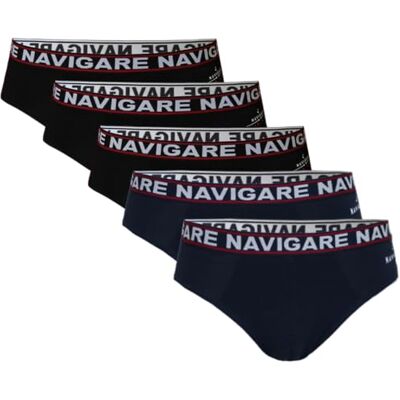 Navigare Slip Homme, Art.824 Assortiment (3 Noirs + 2 Bleus) M - Publicité Navigare Slip Homme, Art.824 Assortiment (3 Noirs + 2 Bleus) M - Publicité