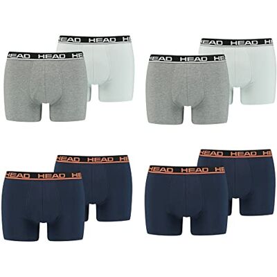 HEAD Lot de 8 boxers basiques pour homme, Gris combiné/bleu orange, XL - Publicité HEAD Lot de 8 boxers basiques pour homme, Gris combiné/bleu orange, XL - Publicité