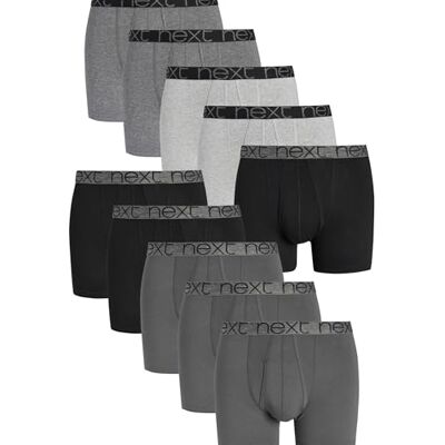 NEXT Boxers Homme A-Front Boxer Confortable, Bleu/Gris/Rouge, Taille S (Lot de 10) - Publicité NEXT Boxers Homme A-Front Boxer Confortable, Bleu/Gris/Rouge, Taille S (Lot de 10) - Publicité