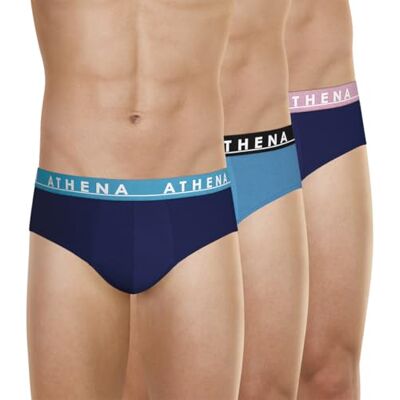 Athena Lot de 3 Slips Homme Easy Color Coton Stretch Respirant Label Oeko-TEX® Standard 100 Coupe Ergonomique Évacuation de la Respiration - Publicité Athena Lot de 3 Slips Homme Easy Color Coton Stretch Respirant Label Oeko-TEX® Standard 100 Coupe Ergonomique Évacuation de la Respiration - Publicité